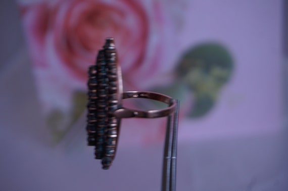 Antique Bohemian Garnet extra large ring, Victori… - image 7