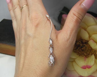 Rare Vintage 14K White Gold Pendant with CZ in Unique Art Deco Style, TB617