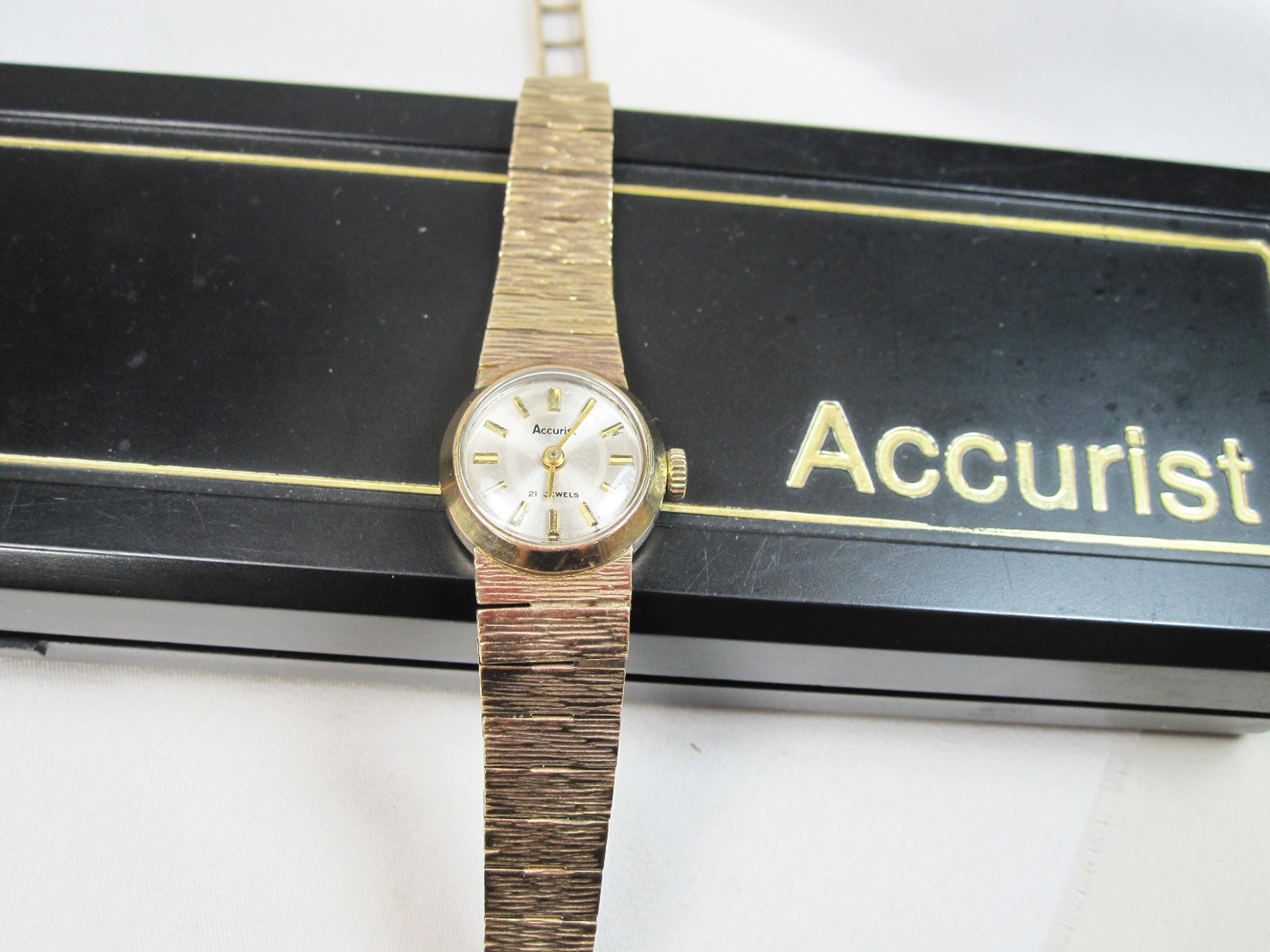 Vintage Accurist 9ct Yellow Gold Ladies Watch, Swiss Made 1973