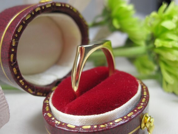 New Solid Gold 9kt Signet Bar Ring, N11 - image 3