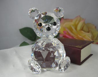 SWAROVSKI BEER GROOT, Schattige vintage kristallen beer uit de jaren 80, niet meer verkrijgbaar, TB594
