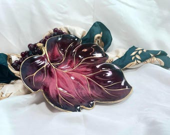 English Carlton Ware "Rouge Royal" Leaf Plate