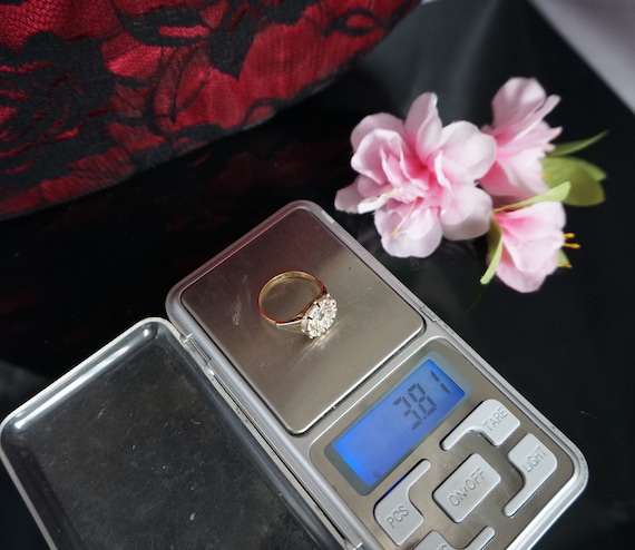 Antique rose cut diamond cluster ring, solid 18kt… - image 9