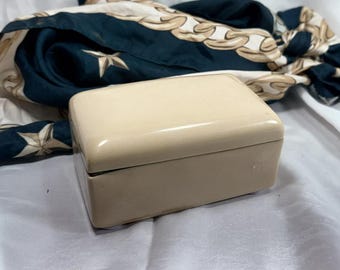 Vintage Celluloid "French Ivory" Imitation/Faux Trinket Box