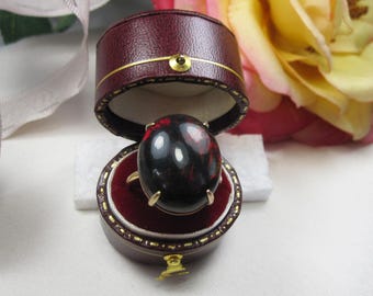 Brand new Cocktail Gold ring with Very large Natural Ethiopian Black Opal , Opal Ring for her, October Birthstone Jewelry, N17