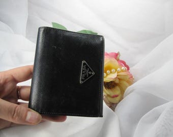 PRADA Vintage Triangle Tag Leather Wallet - Etsy
