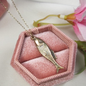 Vintage solid gold fish pendant, Gold Fish Gold charm, Fish charm pendant, Gold Fish charm collector, March zodiac gift, gift for her, CC13