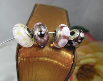 Collectible Authentic PANDORA Silver Beads, STERLING Silver & MURANO Glass Vintage Charms, TB615