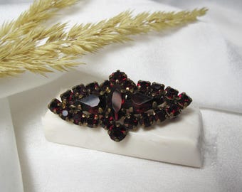 Antique Garnet brooch Victorian period with Bohemian Garnet, Rose Cut Garnets in Tombak, January Birthstone gift for mom wife friend G135