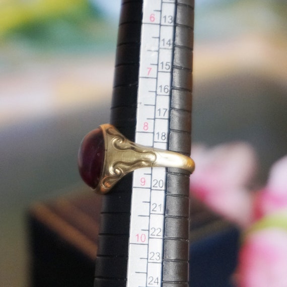 George VI garnet ring, 9ct gold gentleman's foil … - image 9