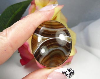 Vintage 9kt Gold Victorian Agate Brooch, TB33
