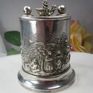 Victorian Silver Bougie Taper Box by James Deakin & Sons, London 1888 Collectible Antique, TB301