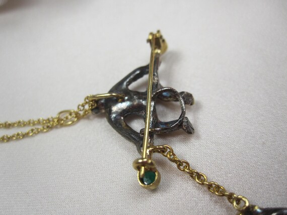 Victorian Diamond, ruby, Emerald Set Monkey Brooc… - image 8