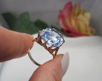 Antik Art Deco-eran Stor Spinell Ädelstensring Storlek 8, i 9kt Guld, TB263