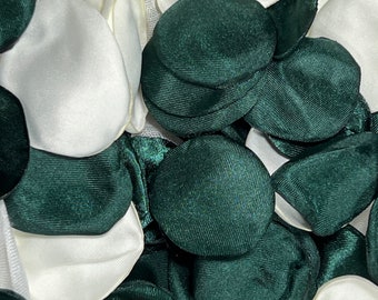 Groene bloemblaadjes witte bruiloft decor bloemenmeisje bloemblaadjes smaragdgroen witte bruiloft gangpad decor bloemblaadjes bosgroen jager confetti