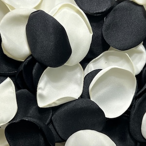 Schwarz Ivory Hochzeit Dekor Blumenmädchen Blütenblätter Schwarz Elfenbein Hochzeit Gang Dekor Blütenblätter Schwarz Weiß Zeremonie Dekor Konfetti