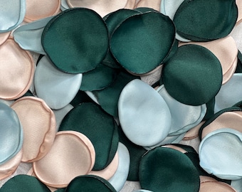 Groene bloemblaadjes bruiloft decor bloemenmeisje bloemblaadjes smaragdgroen mint bruiloft gangpad decor bloem beige bloemblaadjes bosgroen jager confetti