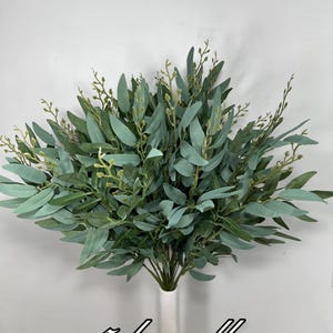 Bulk Artificial Willow Leaves 1 Bunch Bundle Sage Greenery Eucalyptus Stems Decor Wedding Sage Greenery Faux Foliage Willow Craft Supplies