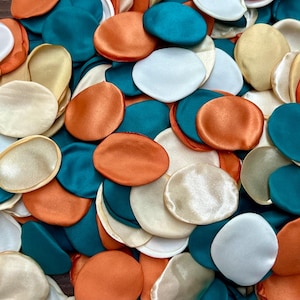 Teal Orange Petals Hochzeitsdeko Blumenmädchen Dunkel Teal Terrakotta Hochzeit Gang Dekor Blumenblätter Teal Rost Konfetti