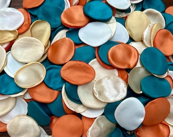 Teal Orange Petals Wedding Decor Flower Girl Petals Dark Teal Terracotta Wedding Aisle Decor Flower Petals Teal Rust Confetti