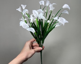 Calla Lily Bunch Artiticial Flowers Wedding Calla Lilies Faux Flowers White Calla Lily Spray DIY Flowers Home Decor Mini Calla Lily Stem