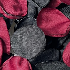 Pétalos de borgoña negros decoración de la boda pétalos de la niña de las flores decoración del pasillo de la boda negro pétalos de flores decoración de la ceremonia negra confeti de Borgoña