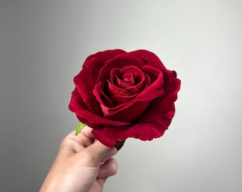 Red Rose Flower Head 3.5 inch Wedding Dark Red Velvet Rose Christmas Red Rose Head Wedding DIY Craft Red Rose Supplies Dark Red Flower Heads