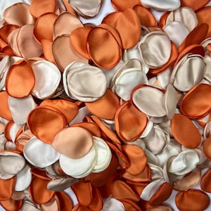 Burnt Orange Petals Wedding Decor Flower Girl Petals Terracotta Ivory Aisle Decor Flower Petals Rust Ceremony Decor Confetti Petals Flower