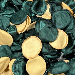 Grüne Blütenblätter Gold Hochzeitsdeko Blumenmädchen Blütenblätter Smaragdgrün Hochzeit Gangdekor Blütenblätter Gold Waldgrün Brautparty Konfetti
