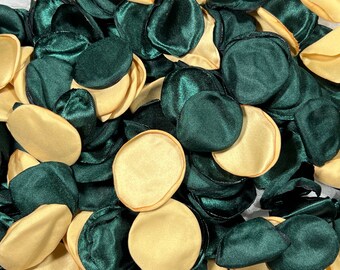 Groene bloemblaadjes gouden bruiloft decor bloemenmeisje bloemblaadjes smaragdgroene bruiloft gangpad decor bloemblaadjes goud bosgroen bruids douche confetti