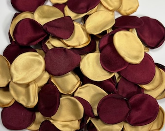 Burgundy Gold Petals Wedding Decor Flower Girl Petals Wine Red Wedding Aisle Decor Flower Petals Gold Ceremony Decor Maroon Confetti