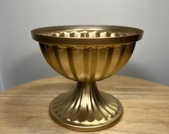 Gold Vase for Centerpiece Wedding Gold Vase Compote Metal Small Vase Flower Centerpiece Pedestal Vase Wedding Home Decor Gold Bowl Vase