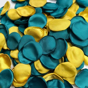 Petrol Gold Blütenblätter Hochzeit Dekor Blumenmädchen Dunkel Teal Gold Hochzeit Gang Dekor Blütenblätter Petrol Türkis Zeremonie Blütenblätter Gold Konfetti