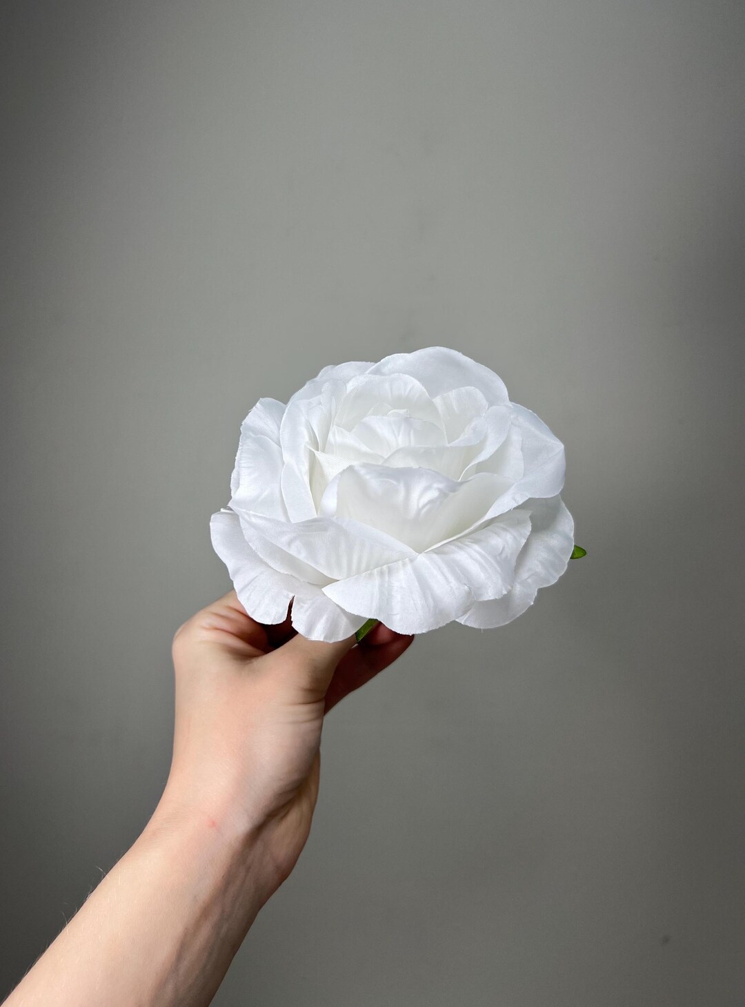 White Rose Flower Heads Wedding Pure White Rose Artificial Snow White ...