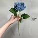 Dusty Blue Roses Artificial Flower Heads With Stem Light Blue Wedding ...