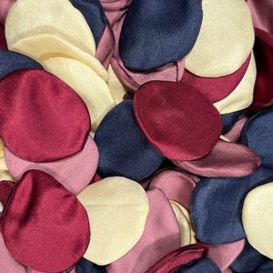 Blaue Blütenblätter Hochzeit Dekor Blumenmädchen Blütenblätter Marineblau Burgund Hochzeit Gang Dekor Blütenblätter Burgund Zeremonie Dekor Gold Konfetti