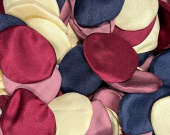 Blue Petals Wedding Decor Flower Girl Petals Navy Blue Burgundy Wedding Aisle Decor Flower Petals Burgundy Ceremony Decor Gold Confetti