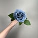 Dusty Blue Roses Artificial Flower Heads With Stem Light Blue Wedding ...