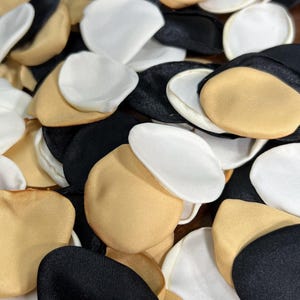 Schwarz Weiß Gold Blütenblätter Hochzeit Dekor Elfenbein Blumen Mädchen Blütenblätter Hochzeit Gang Dekor Blütenblätter Gold Schwarz Weiß Zeremonie Konfetti