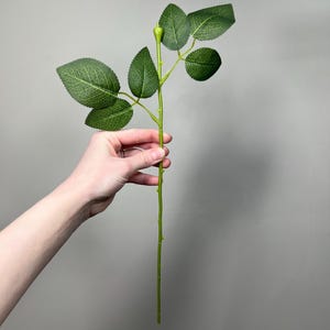 Realistischer künstlicher Blumenstiel mit Blättern 15 ”natürlicher grüner lebensechter Drahtstiel für DIY Rosen- & Blumensträuße Imitation Crafting Versorgung