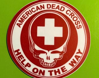 Help / Red Cross version 2 - 3" Sticker - Vinyl/UV/Water resistant