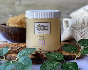 Original Organic Sea Moss Gold Gel 16oz, 100% Wild Crafted Seamoss Gel, Health and Wellness Sea Moss Capsules