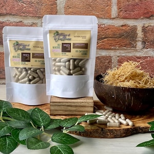 Irish Sea Moss Bladderwrack & Burdock Root Capsules, Health and Wellness Herbal Supplement, Sea Burdock Root Powder