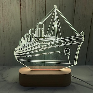 Titanic Boat Night Light Decor Lamp  | Best Lamp Gift | Personalized Gift for Kids | Night Desk Lamp