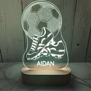 Personalized FOOTBALL SOCCER Star Lamp 3D Night Lamp with Name | Gift for Soccer Player | Personalized Gift for Kids | Night Desk Lamp