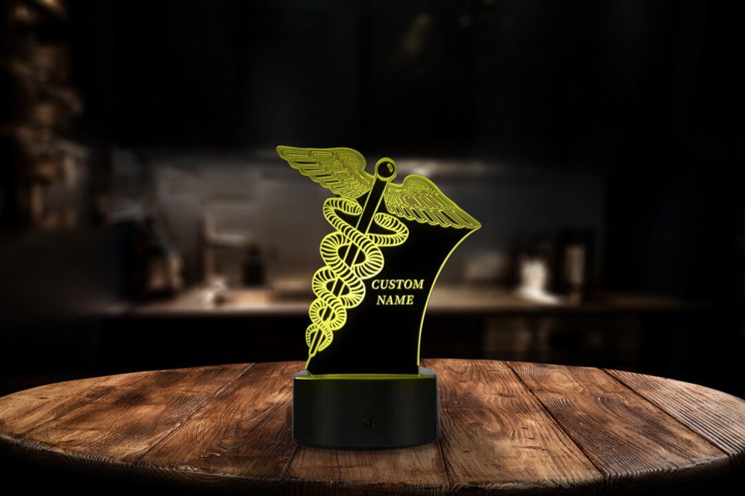 Personalized Desk Lamp With Medicine Sign as Thank You Gift for