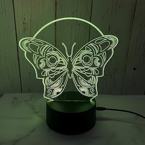 Butterfly Night Light Kids Decor Lamp  | Best Lamp Gift for Kids Room | Personalized Gift for Kids | Night Desk Lamp