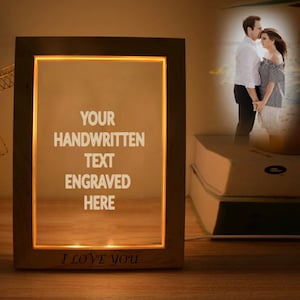 Engraved Handwritten Note Desk Night Lamp Personalized LED Light-Up Anniversary Frame