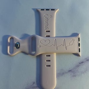 Bracelet personnalisé Apple Watch pour infirmière docteur pulsation cardiaque iWatch Silicone personnalisé 38/40/41 42/44/45/49 stéthoscope gravé ruban cancer