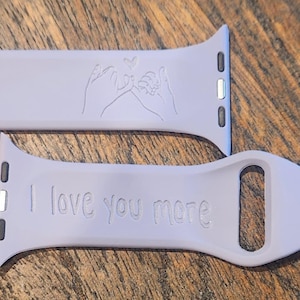 Nos polices de caractères ou votre message manuscrit Inscription personnalisée Bracelet Apple Watch Cadeau parfait pour les fêtes Cadeau pour elle Cadeau pour lui Cadeau de Noël